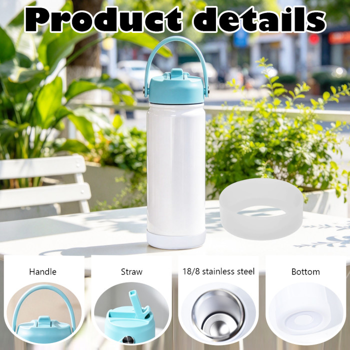 US Warehouse 18oz Sublimation Sports Water Bottle with Clear Silicone Sleeve