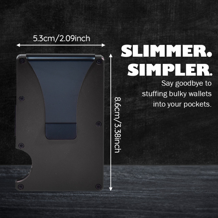 US Warehouse Black Aluminium alloy wallet