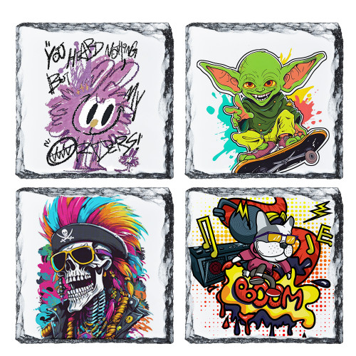 US Warehouse 3.7 inches Square Sublimation Rock Coaster