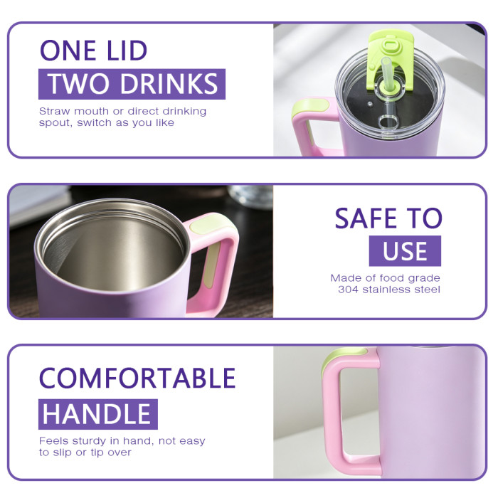 US Warehouse 40OZ powder coated tumblers with 2 in 1 Lid