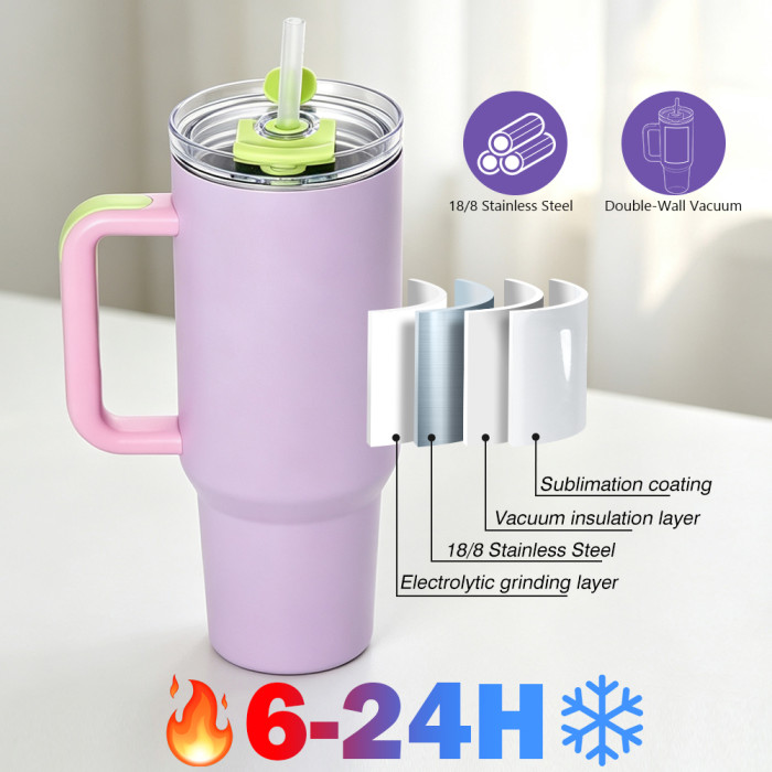 US Warehouse 40OZ powder coated tumblers with 2 in 1 Lid