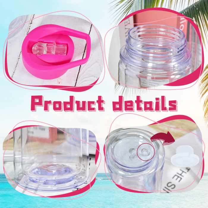 US warehosue 10oz Plastic Double Wall Snow Globe Kids Water Bottle with plug pre-hole,Cup BPA FREE