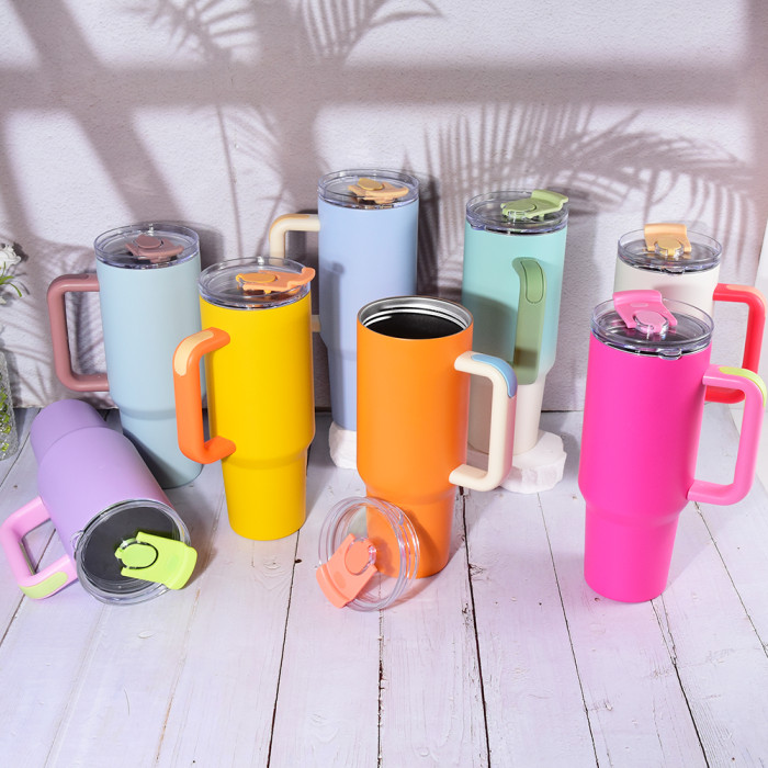US Warehouse 40OZ powder coated tumblers with 2 in 1 Lid