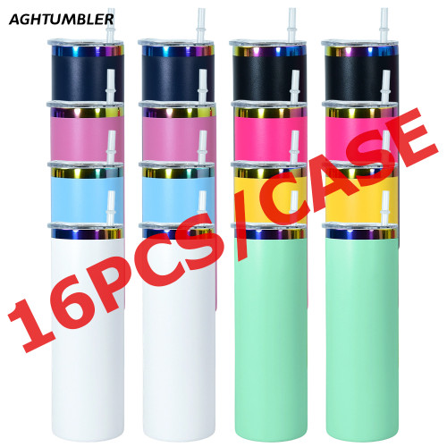 US Warehouse 20oz powder coated tumblers with rainbow plated