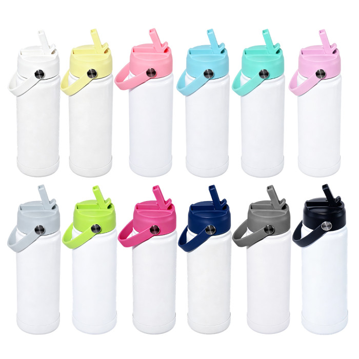 US Warehouse 18oz Sublimation Sports Water Bottle with Clear Silicone Sleeve