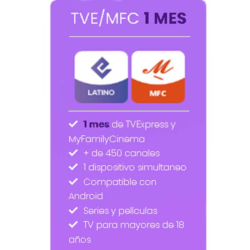 Recarga  MFC y TVExpress  México Mensual 