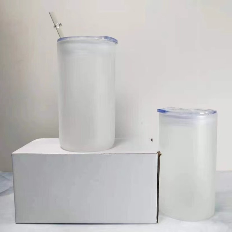 Locustsub 1china warehouse 16oz sublimation glass tumbler with plastic lid 50pcs a case