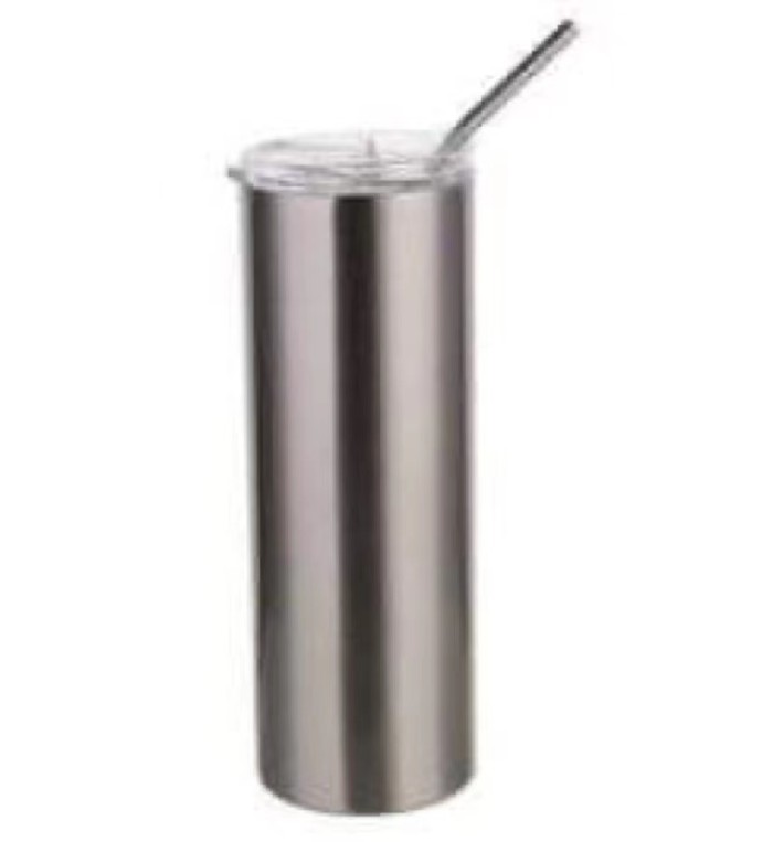 Locustsub 20oz stainless steel double walled vacuum sublimation skinny tumbler with plastic straw 25pcs a case