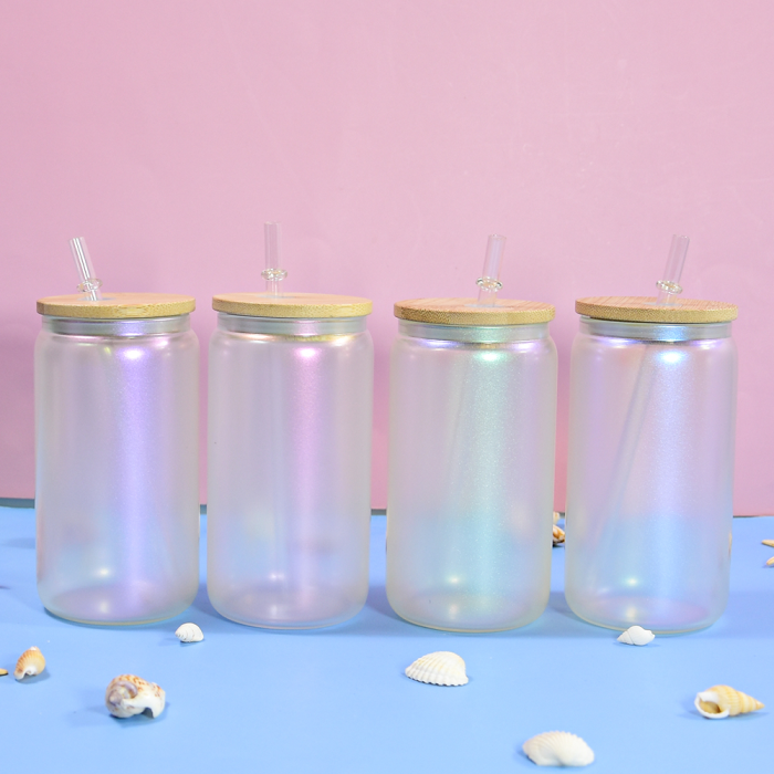 Locustsubchina warehouse 16oz sublimation iridescent glass ,mix 4 colors 50pcs/case