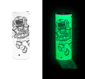 Locustsub 20oz sublimation white to green glow in the dark skinny tumblers