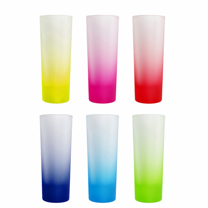 Locustsub Ready to ship 3oz sublimation frosted colorful shot glass,144pcs a case