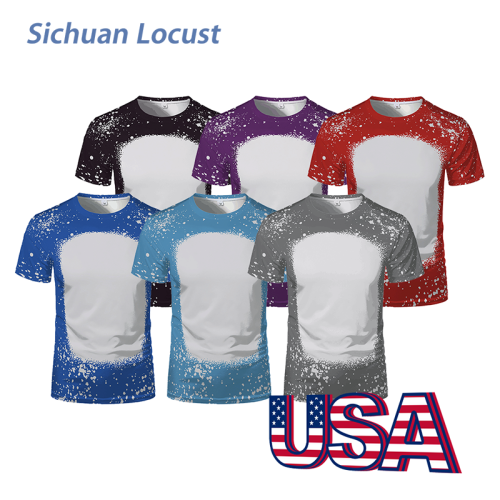 Sichuan Locust Ready to ship mix color mix size sublimation bleached t-shirt,48pcs/case
