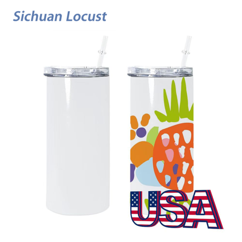 Sichuan Locust RTS 12oz sublimation straight tumbler with slid lids box and straws 50pcs/case