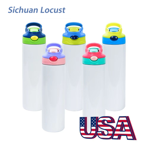 Sichuan Locust Rady to ship 20oz sublimation 20oz kids tumbler with flip lids mix 5 color 25 cups per case