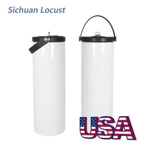 Sichuan Locust Ready to ship 25pcs a case 20oz sublimation skinny with a handle lids