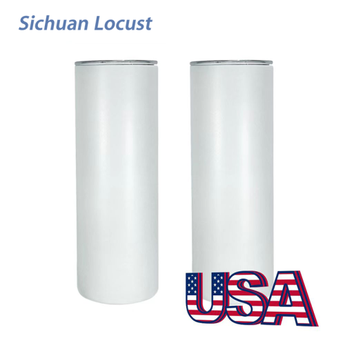 Sichuan Locust 20oz 30oz sublimation matte skinny with plastic straw 25pcs a case