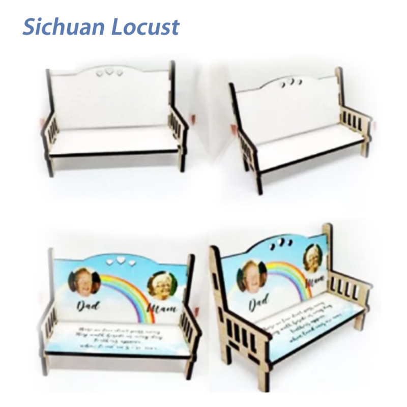Locustsub Hot sell one side Sublimation souvenir ornaments MDF material bench Chair,20pcs a case