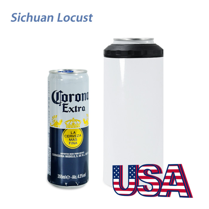 Sichuan Locust Ready to ship 16oz 4 in 1 glossy/matte sublimation can cooler, 25pcs a case