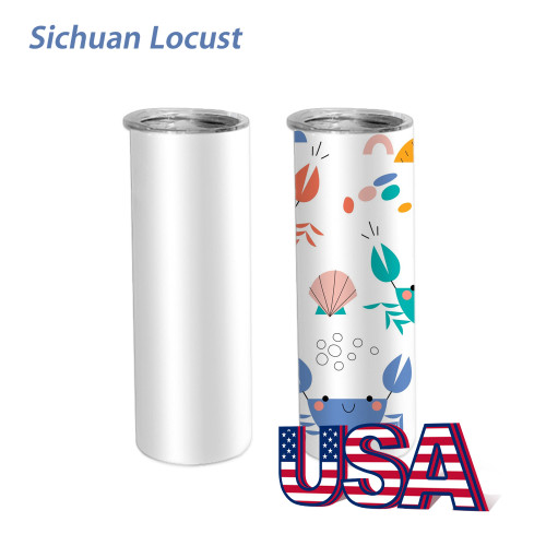 Sichuan Locust Ready to ship 30oz double walled straight sublimation skinny with plastic straw