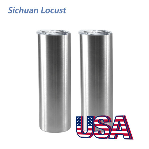 Sichuan Locust 30oz/20oz  Straight Stainless Steel Color Double Wall Vacuum Insulated Skinny Tumbler Non Sublimation