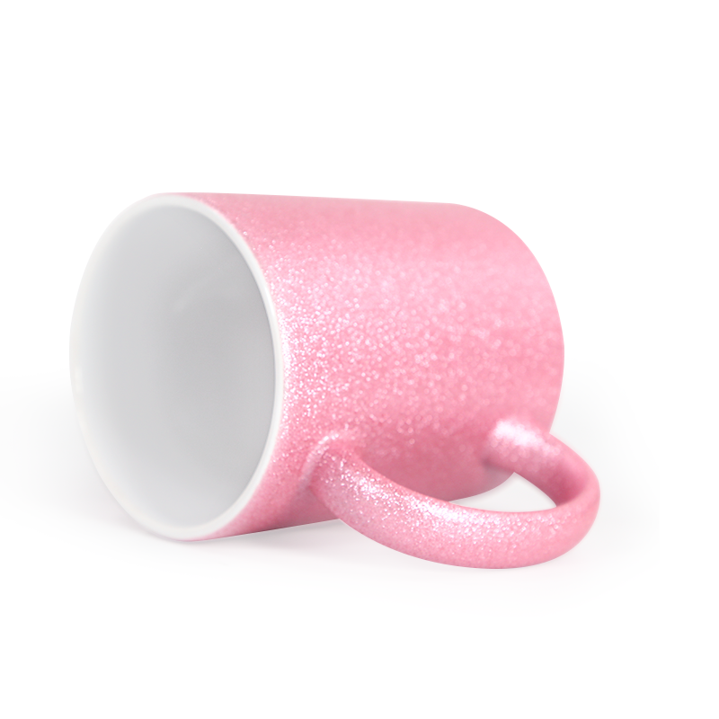 Locustsub Ready to ship 11oz sublimation pink glitter ceramic mug,36pcs a case