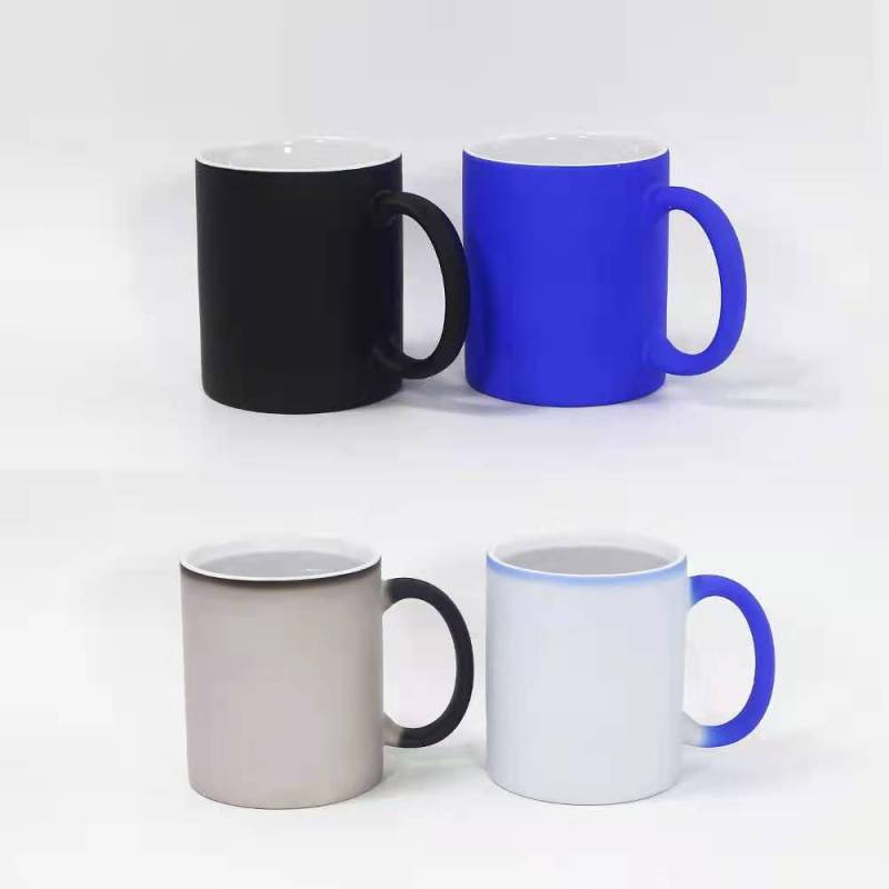 Locustsub 11oz mix color sublimation matte hot water color changing ceramic mug,36pcs a case