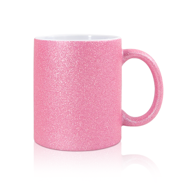 Locustsub Ready to ship 11oz sublimation pink glitter ceramic mug,36pcs a case