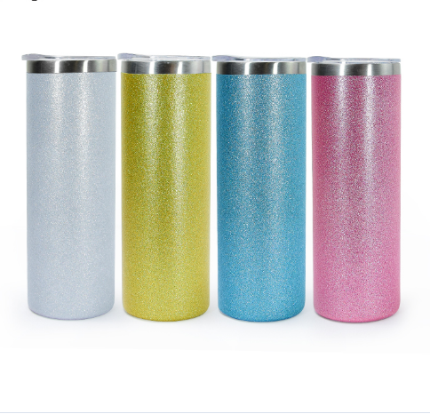 Locustsub china warehouse 20oz insulated glitter straight tumbler shimmer double wall vacuum stainless steel glitter skinny tumbler