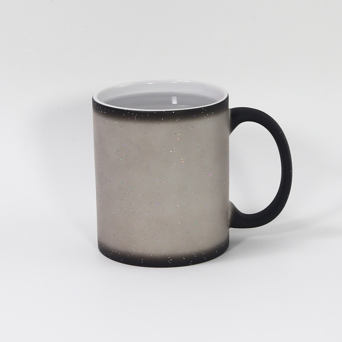 Locustsub 11oz black subliamtion hot color changing ceramic mug,36pcs a case