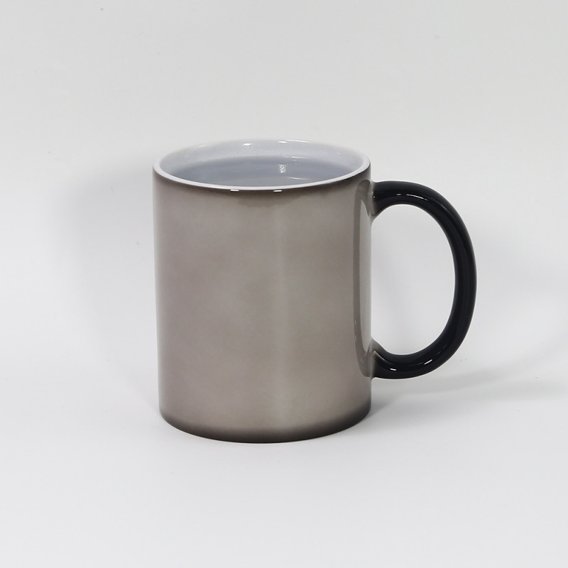 Locustsub 11oz china warehouse glossy sublimation hot water black color changing ceramic mug,36pcs a case