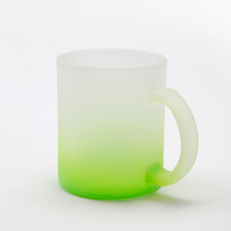 Locustsub 11oz/16oz subliamtion matte colorful glass mug with handle