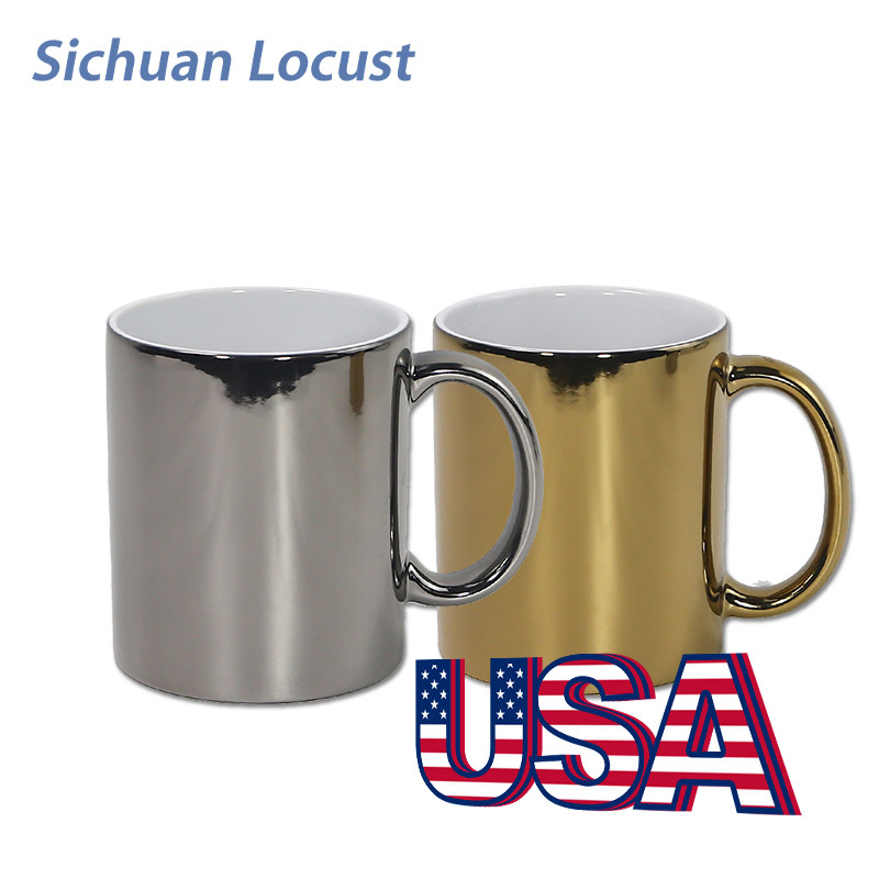 Locustsub 11oz sublimation UV mirror mix color ceramic mug,36pcs a case