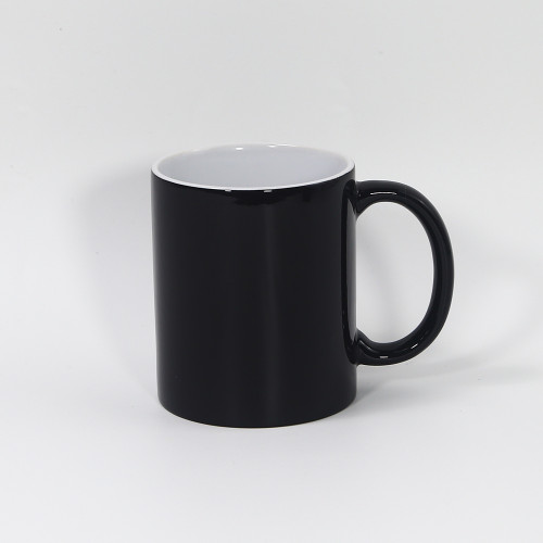 Locustsub 11oz china warehouse glossy sublimation hot water black color changing ceramic mug,36pcs a case