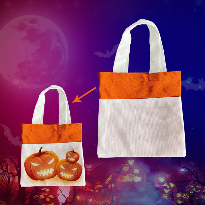Locustsub china warehouse 10.2inch*10.2inch mix color polyester sublimation DIY Holloween candy shipping bag