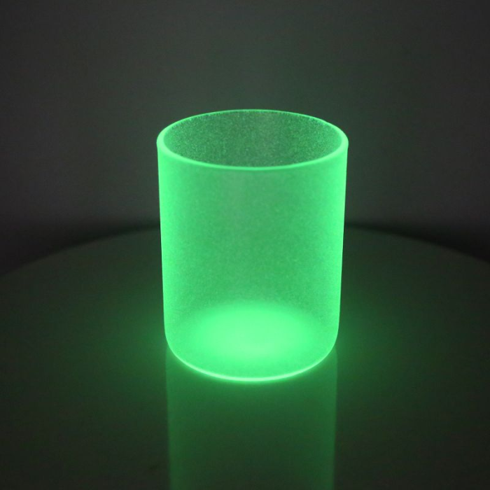 Locustsub 10oz sublimation matte white to green glow in the dark candle jar,50pcs a case