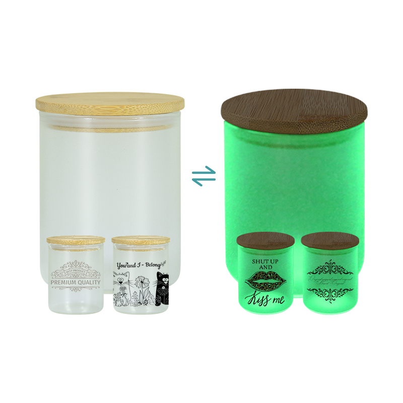 Locustsub 10oz sublimation matte white to green glow in the dark candle jar,50pcs a case