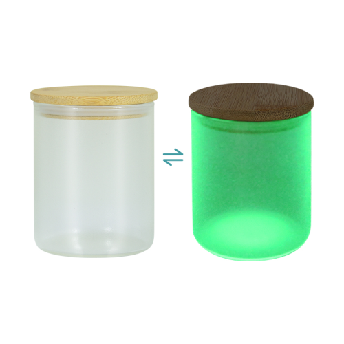 Locustsub 10oz sublimation matte white to green glow in the dark candle jar,50pcs a case