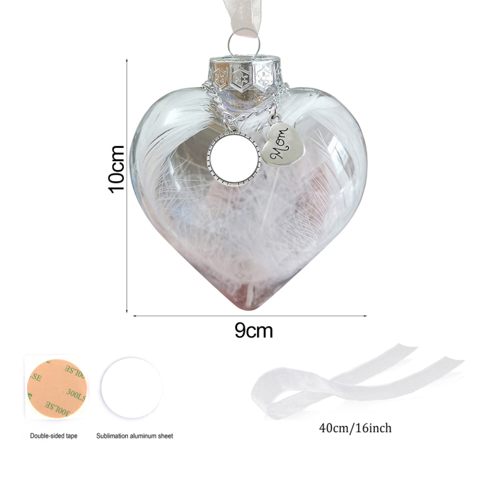 Locustsub Chinese warehouse Plastic with aluminum sheet Sublimation Christmas Love Ball,25pcs a case