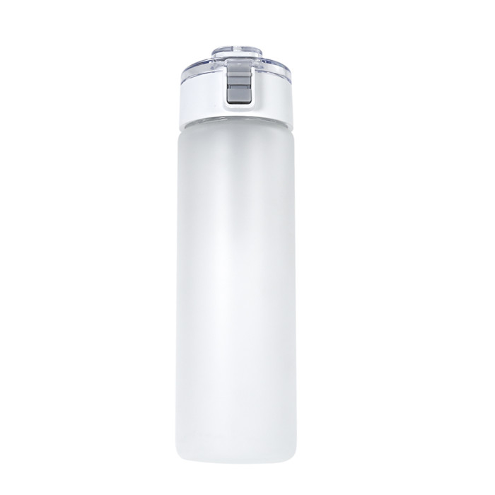 Locustsub Chinese warehouse 580ml sublimation clear/frosted glass water bottle with handle,50pcs a case