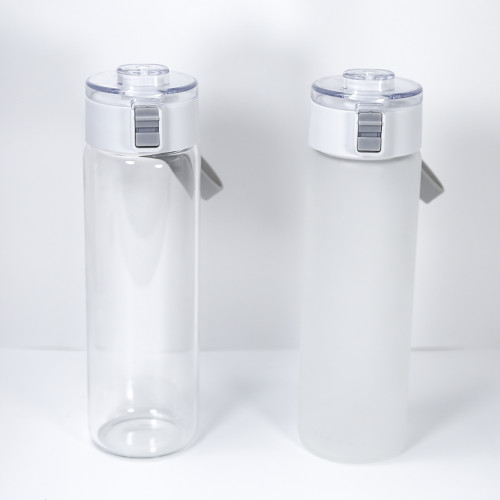 Sichuan Locust Chinese warehouse 580ml sublimation clear/frosted glass water bottle with handle,50pcs a case