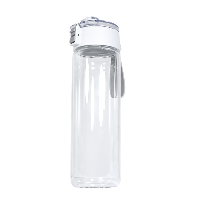 Locustsub Chinese warehouse 580ml sublimation clear/frosted glass water bottle with handle,50pcs a case