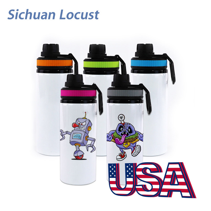 Locustsub 600ml mix color sublimation aluminium water bottle (single layer),25pcs a case(tumbler press only)