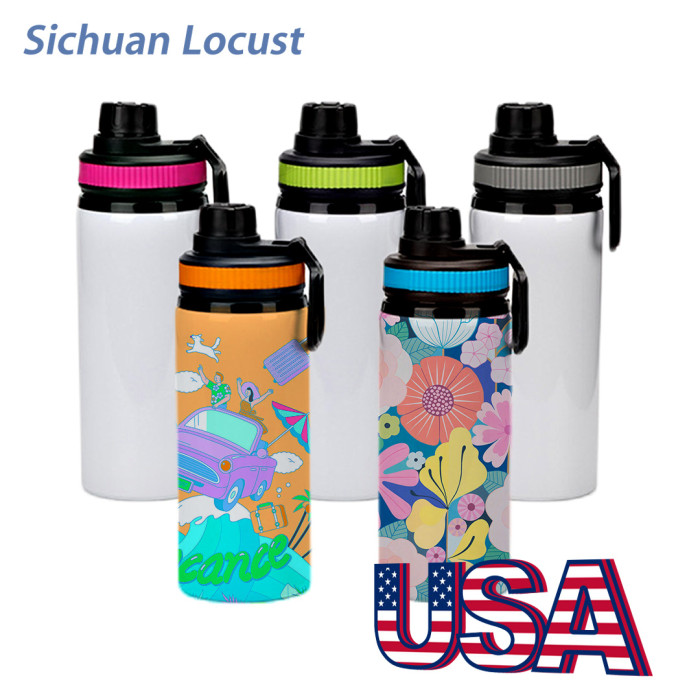Locustsub 600ml mix color sublimation aluminium water bottle (single layer),25pcs a case(tumbler press only)