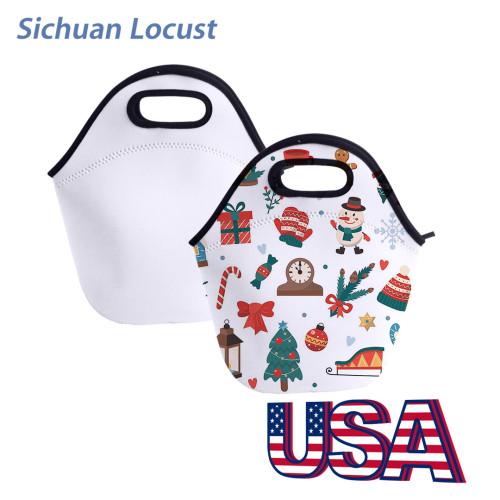 Sichuan Locust 300*290mm Sublimation neoprene lunch bag ,40pcs/case