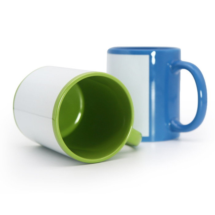 Locustsub 11oz mix 6 colors sublimation ceramic mug with white patch,36pcs/case
