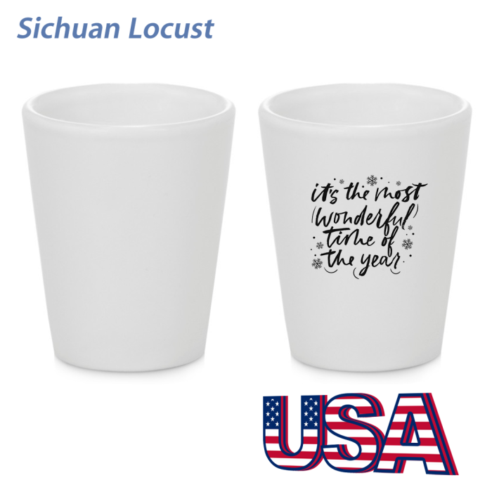 Locustsub 1.5oz sublimation ceramic shot glass tumblers,144pcs/case