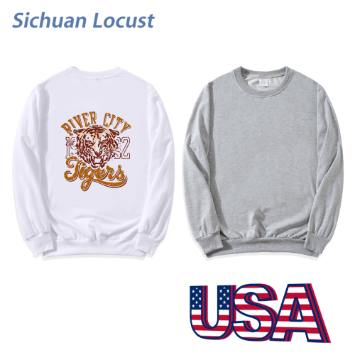 Locustsub 95% polyester mix size sublimation white sweatshirt,25pcs/case