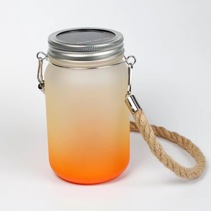 Locustsub china warehouse 500ml Sublimation Mix 7 Color Lantern Jar With Handle,36pcs/case