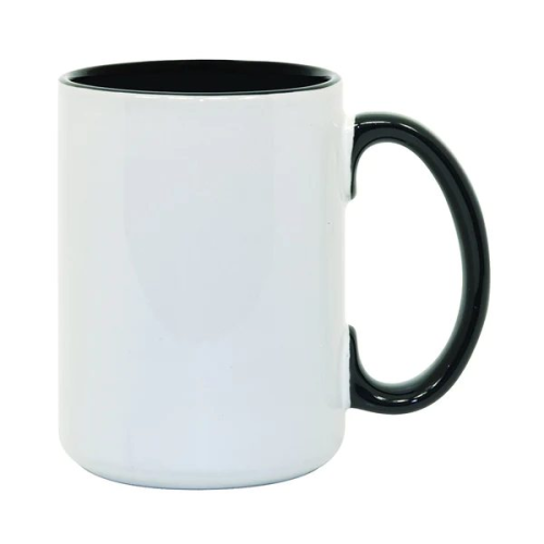 Locustsub china warehouse 15oz Color Inside Black Sublimation Ceramic Mug With Black Handle,36pcs/case
