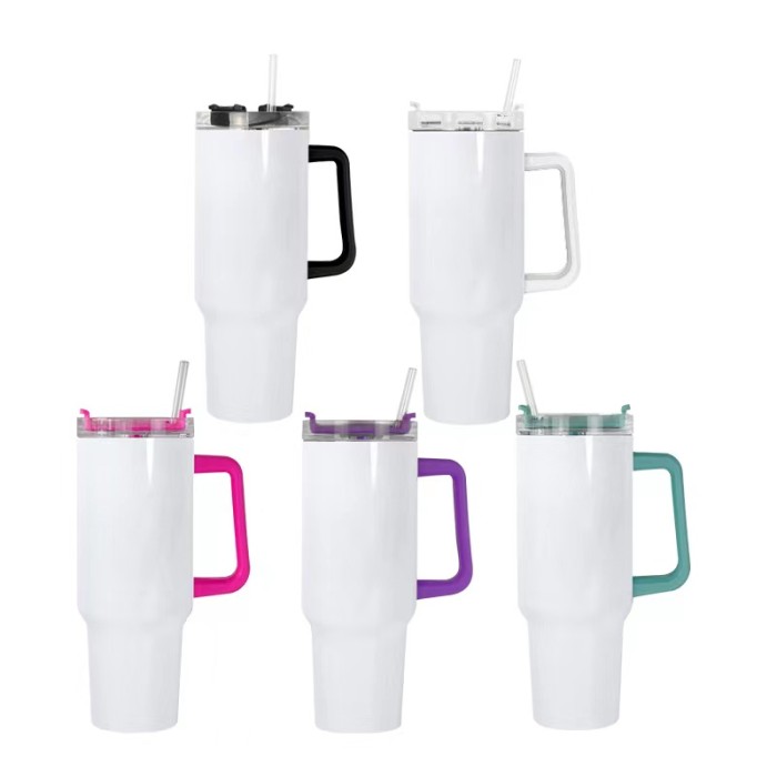 Locustsub 1rd Generation 40oz Sublimation Stanley Mug With Colorful Handle,20pcs/case